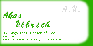 akos ulbrich business card